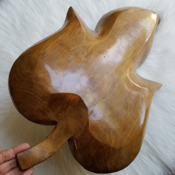 Boho Vintage Leaf Shaped Wooden Tray - Picture 11 of 13